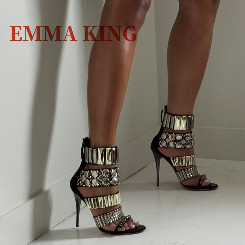 Gladiator Sandal Women - Sandali con cinturino alla caviglia decorati