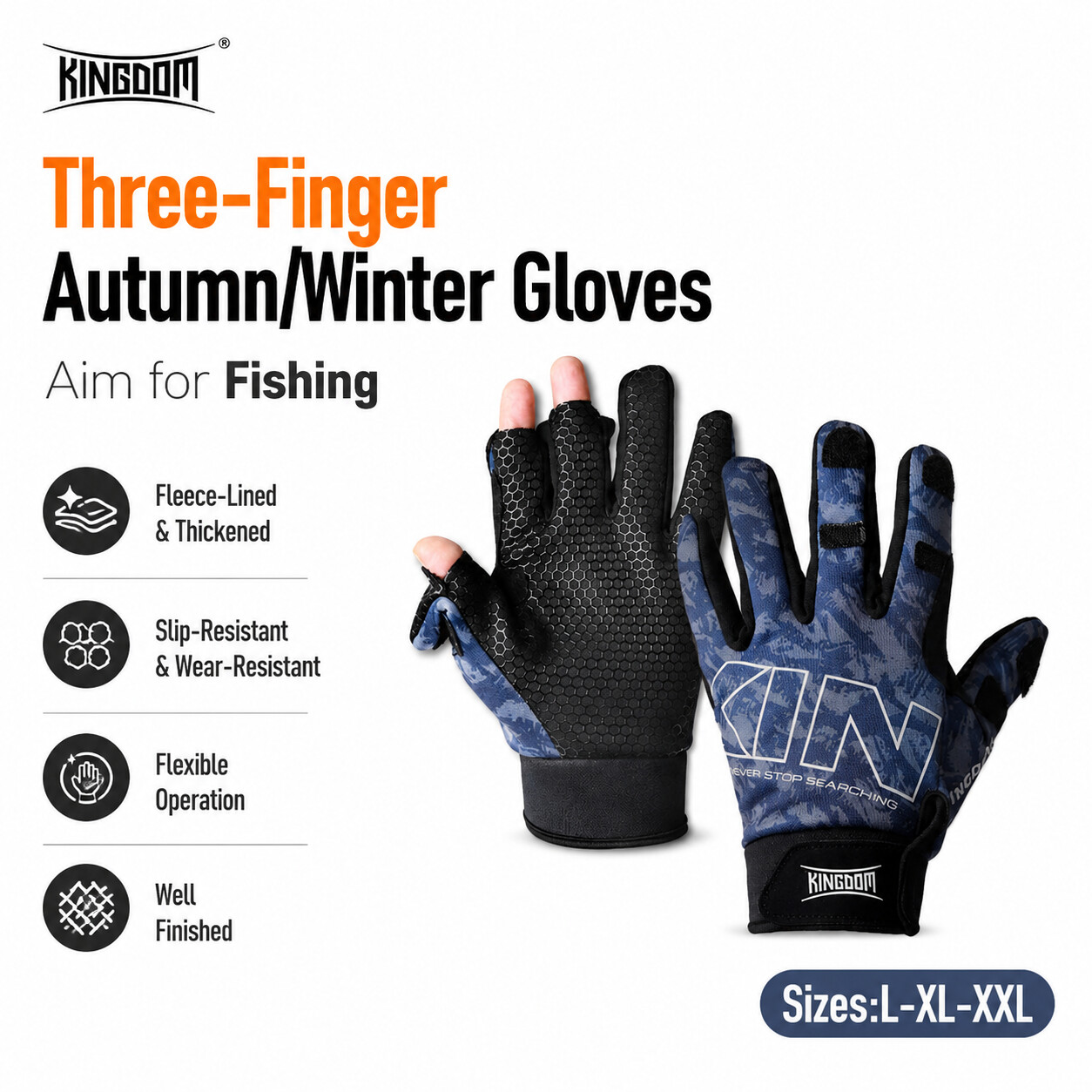 Women Shoes Xxl - Kingdom Guanti da pesca invernali caldi