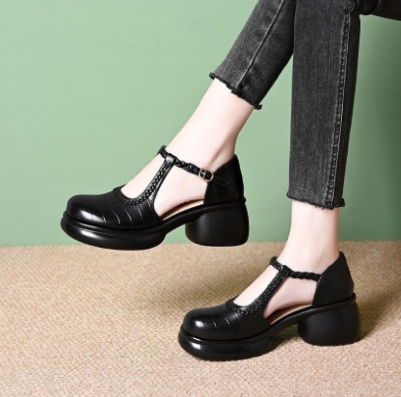 Women Shoes With Heels - Sandali Mary Jane da Donna Neri