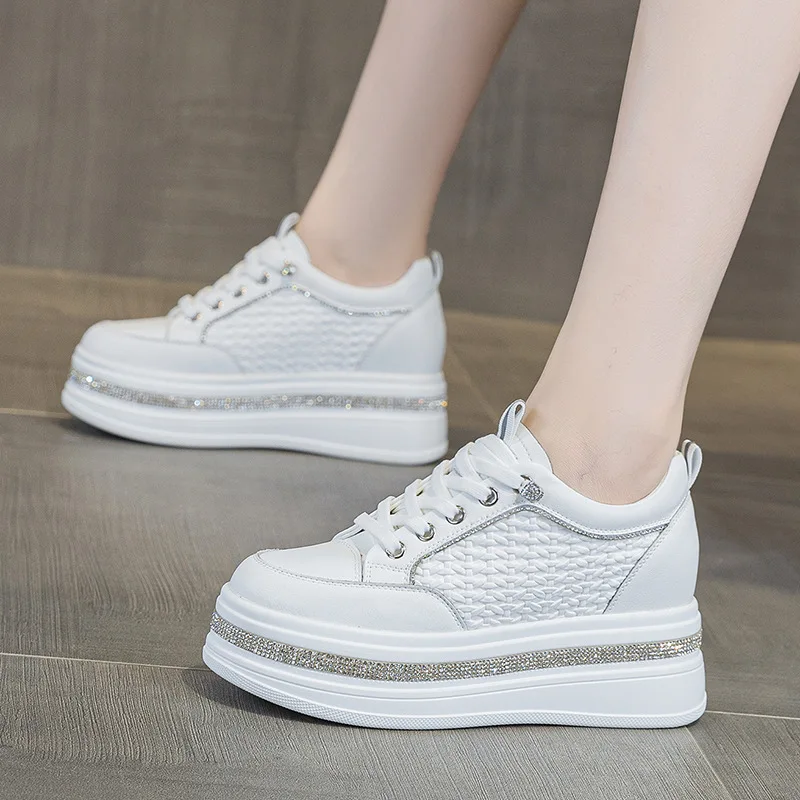 Scarpe bianche in vera pelle d - Platform Sneakers Chunky recensione e prezzo