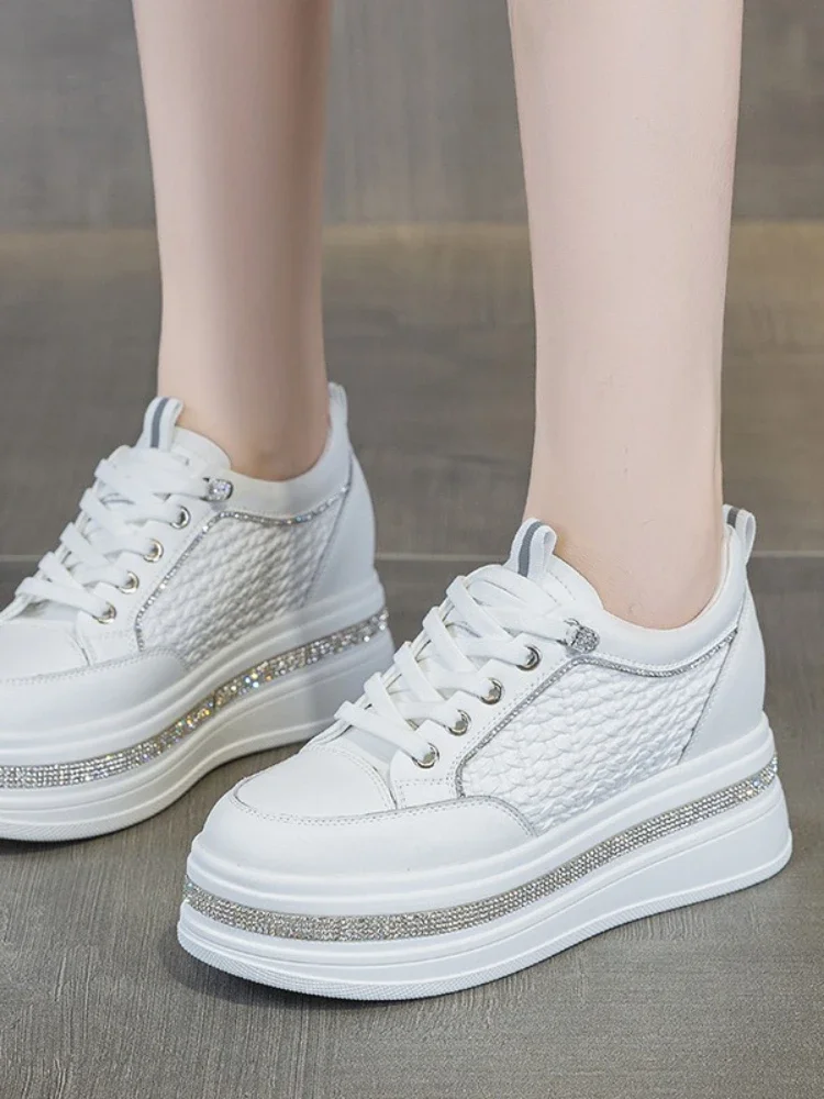 Scarpe bianche in vera pelle d - Platform Sneakers Chunky recensione e prezzo